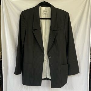 CHICO’S Black/Charcoal Pinstripe Blazer